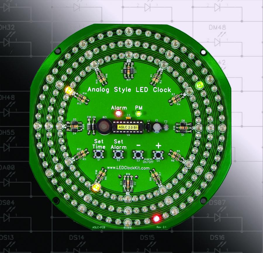 Analog-Style LED Clock PCB and Component Kit