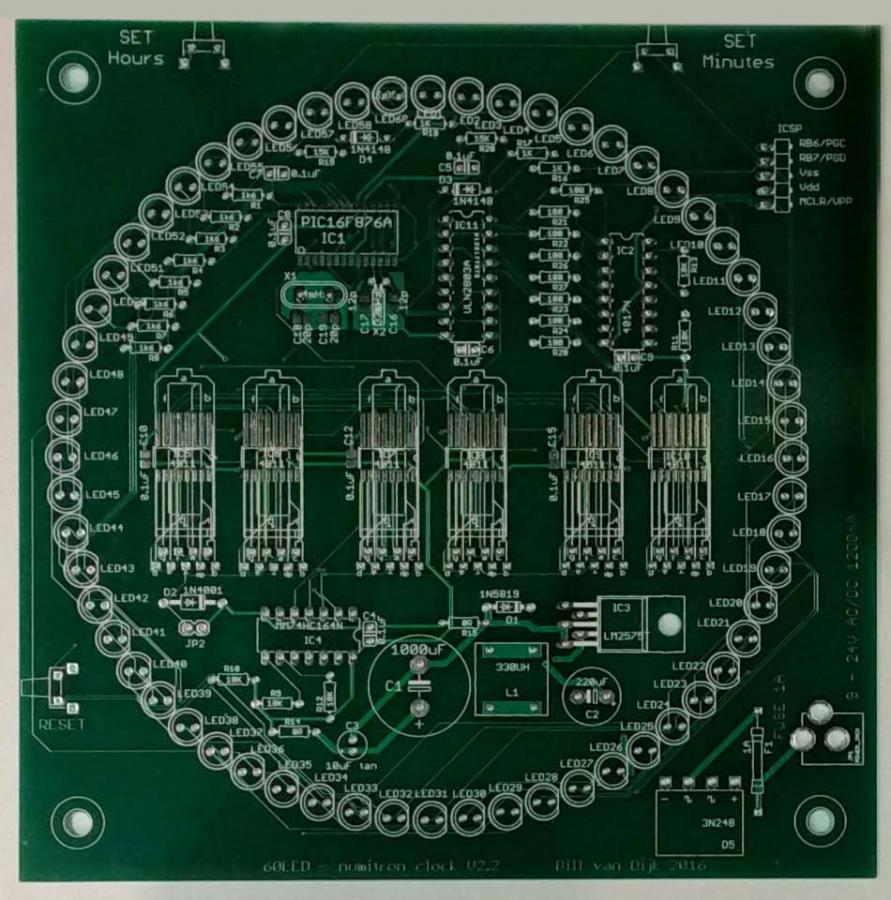 Numitron Clock PCB